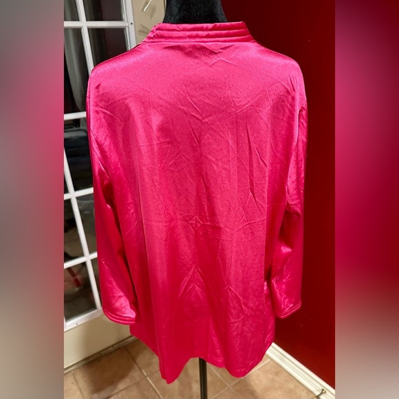 Vintage Vanity Fair Pink Nylon Robe Jacket Lounge Top Size L Made in USA - Picture 9 of 10